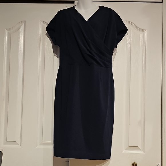 Brooks Brothers Dresses & Skirts - Brooks Brothers Womens Navy Blue Career V Empire Classic Dress Sz 12 Fully Lined
